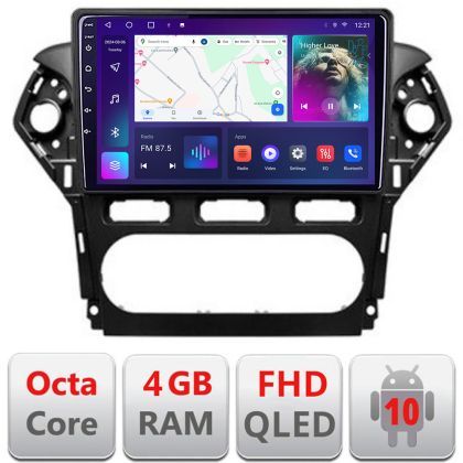 Navigatie Ford Mondeo 2010-2014 B-MONDEO-CLIMA Android Ecran QLED octa core 4+64 carplay android auto KIT-MONDEO-CLIMA+EDT-E310V3