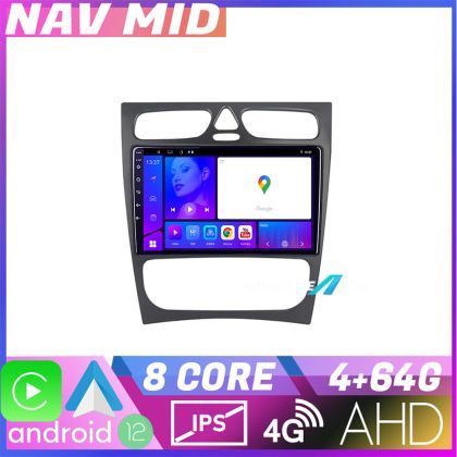 Navigatie Mercedes C W203 2000 2004 KIT clk EDOTEC-LITE Android Ecran 720P Octa Core 4 64 Carplay