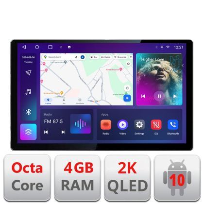 Navigatie dedicata Renault Clio 5 N-Clio5 Edonav ecran 13" 2K 4+32 Android Waze USB Navigatie 4G 360 Toslink Youtube Radio KIT