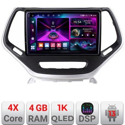 Navigatie Jeep Cherokee 2014-2019 A-248  4+64 InCell Display 1K Android Waze USB Navigatie Internet Youtube Radio