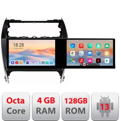 Navigatie Toyota Camry 2012-2018 Edotec 2 ecrane  8 core 4+128 21.6 inch Incell android Wifi 5Ghz gps internet  Kit-camry12