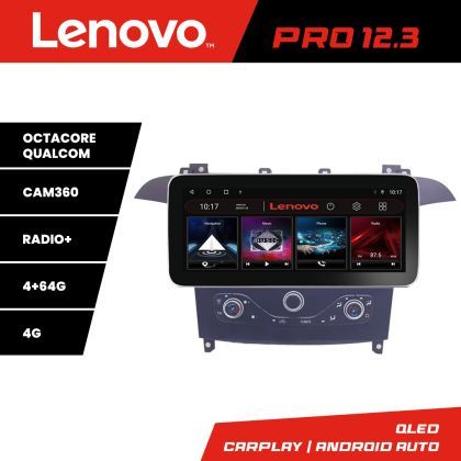 Navigatie Ford S-max 2006-2014 Lenovo Qled 12.3 inch Octa Core 4+64 360 DSP ADAS carplay android auto radio internet KIT-smax-navi+PRO-12.3-4+64
