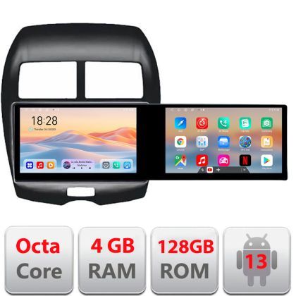 Navigatie MITSUBISHI ASX 2013-2017 Kit-026 Edotec 2 ecrane  8 core 4+128 21.6 inch Incell android Wifi 5Ghz gps internet