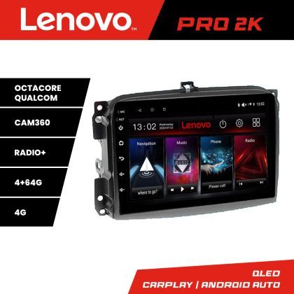 Navigatie Fiat 500L 2012-2017 Lenovo Kit-500L 8 core QLED 2K 4+64 360 Android Waze USB Navigatie Internet Youtube Radio