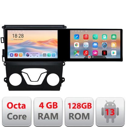 Navigatie Ford Mondeo 2013- Kit-377 Edotec 2 ecrane  8 core 4+128 21.6 inch Incell android Wifi 5Ghz gps internet