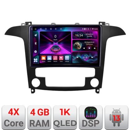 Navigatie Ford S-Max 2008-2012 A-003  4+64 InCell Display 1K Android Waze USB Navigatie Internet Youtube Radio