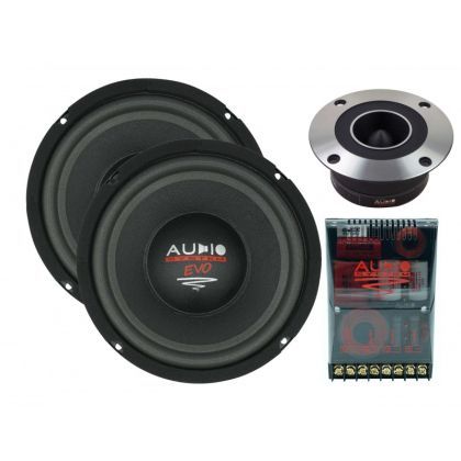 Set 4 Difuzoare componente, Audio System X 200-4 FREE AIR FLAT EVO 2, 250 mm, 8", 200 watts, 3 ohm
