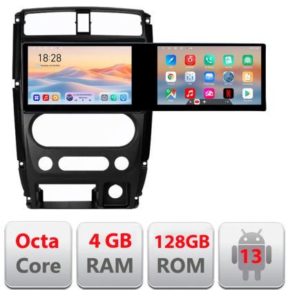 Navigatie Jimny 2007-2016 Kit-Jimny07 Edotec 2 ecrane  8 core 4+128 21.6 inch Incell android Wifi 5Ghz gps internet