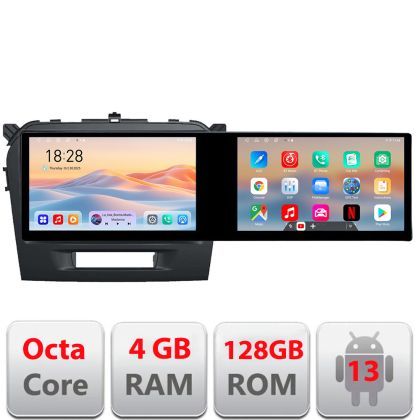 Navigatie Suzuki Grand Vitara 2016- Kit-2265 Edotec 2 ecrane  8 core 4+128 21.6 inch Incell android Wifi 5Ghz gps internet