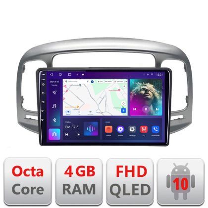 Navigatie Hyundai Accent 2006-2012 B-ACCENT Android Ecran QLED octa core 4+64 carplay android auto KIT-accent+EDT-E309V3