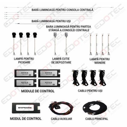 Lumini ambientale Lexus IS 2015-2020 set complet control telefon sau sistem original