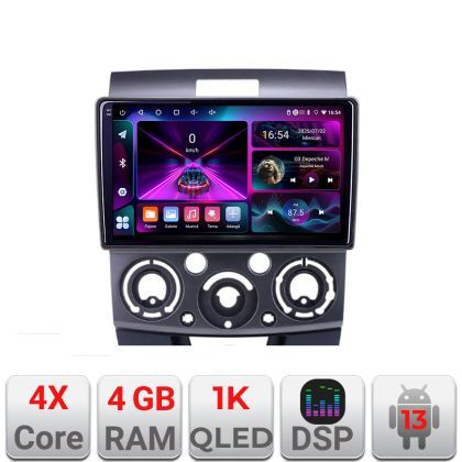 Navigatie Ford Ranger Mazda BT50 2007-2012 A-RANGER 4+64 InCell Display 1K Android Waze USBNavigatie Internet Youtube Radio V1