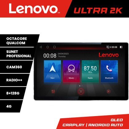 Navigatie Fiat Tipo 2015-2021 N-TIPO ecran 13" 2K 8+128 Android Waze USB Navigatie 4G 360 Toslink Youtube Radio