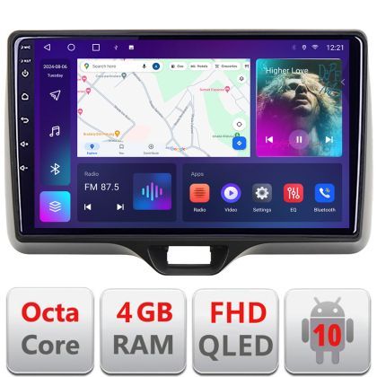 Navigatie Toyota Yaris 2020- Android radio gps internet quad core 4+64 carplay android auto kit-yaris2020+EDT-E310v3