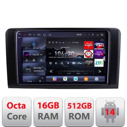 Navigatie Mercedes ML GL 2005-2012 Edotec Kit-213 8 core QLED 2K 16+512GB 360 Android Waze USB Navigatie Internet Youtube Radio