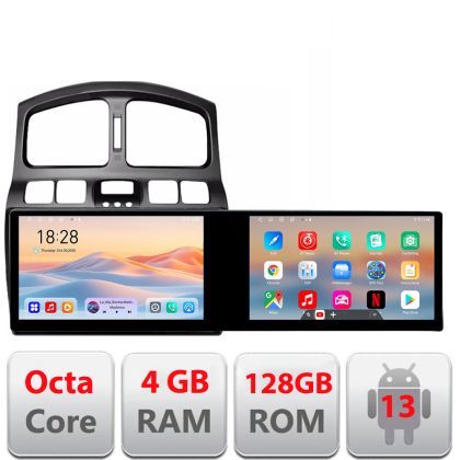 Navigatie Hyundai Santa Fe 2000-2006 Edotec 2 ecrane  8 core 4+128 21.6 inch Incell android Wifi 5Ghz gps internet  C