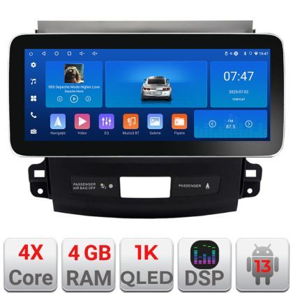 Navigatie Mitsubishi Outlander 2010 K-056 Edotec 4+64 12.3 inch Incell 1K android Wifi 5Ghz gps internet  Q v2