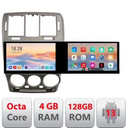 Navigatie Hyundai Getz 2002-2010 Edotec 2 ecrane  8 core 4+128 21.6 inch Incell android Wifi 5Ghz gps internet  kit-getz
