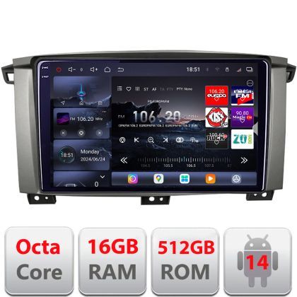 Navigatie Toyota Land Cruiser L100 2002-2006 Android radio gps internet 8 core QLED 2K 16+512GB 360 Edotec