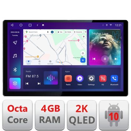 Navigatie grupul VW 2DIN 2018- Qled 2K Octa Core 4+64 LTE 4G DSP Wifi 5Ghz android auto carplay radio gps internet EDT-E413-2K