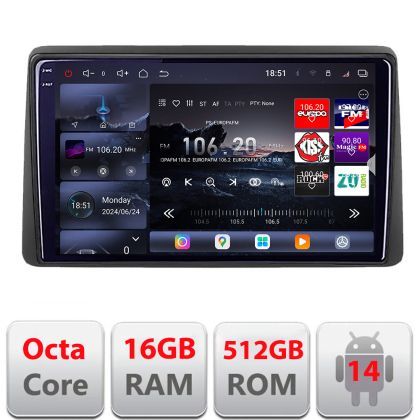 Navigatie Opel Movano Renault Master 2020- Android radio gps internet 8 core QLED 2K 16+512GB 360 Edotec