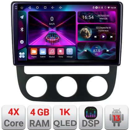 Navigatie VW Golf 5 2004-2010 clima automatica Android radio gps internet 4+64 InCell Display 1K KIT-golf5-automatic+EDT-E210-RK