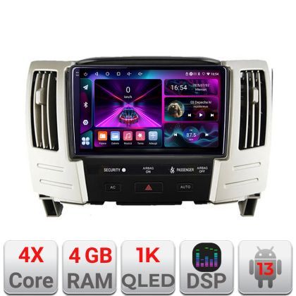 Navigatie Lexus RX300 2003-2008 Android radio gps internet 4+64 InCell Display 1K Kit-RX300+EDT-E209-RK