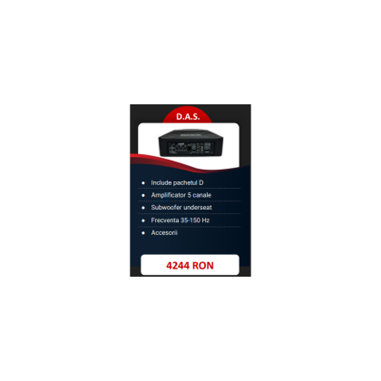Pachet 2 Difuzoare Audio System CARBON 165 + 2 difuzoare Carbon 165 Coaxiale + Amplificator 5 Canale + Subwoofer Underseat