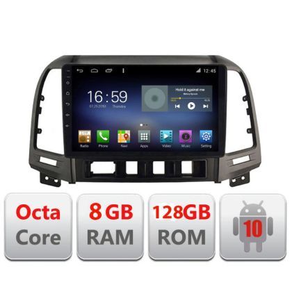 Navigatie Hyundai SANTA FE 2006-2012 F-008 Octa Core cu Android Radio Bluetooth Internet GPS WIFI DSP 8+128GB 4G