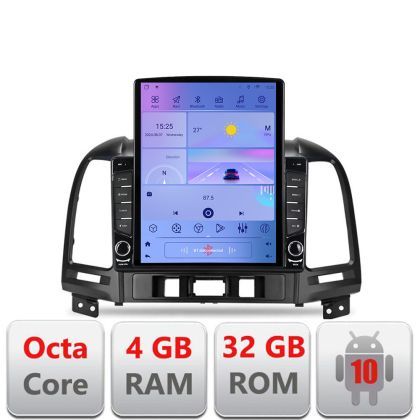 Navigatie Hyundai Santa Fe 2007-2012 G-008 ecran tip TESLA 9.7" cu Android Radio Bluetooth Internet GPS WIFI 4+32GB DS