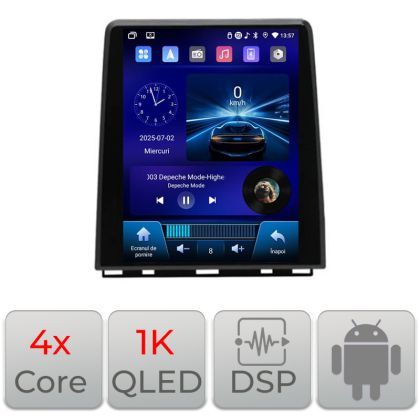 Navigatie Renault Clio 5 high Edonav Tesla Qled 9.7",Quad core,4Gb RAM,64Gb Hdd,DSP,Carplay,Android Auto,Bluetooth