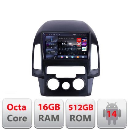 Navigatie Hyundai I30 2009-2012 clima manuala Edotec Kit-I30AC 8 core QLED 2K 16+512GB 360 Android Waze USB Navigatie Internet Youtube Radio