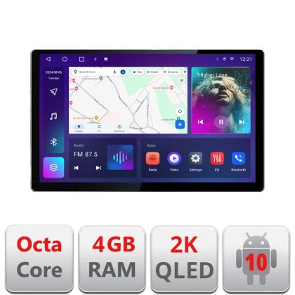 Navigatie Ford Focus C-max S-max Galaxy Mondeo unitati ovale Qled 2K Octa Core 4+32 LTE 4G DSP Wifi 5Ghz android auto carplay radio gps internet kit-ford-oval+EDT-E413-2K