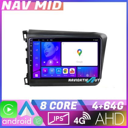 Navigatie Honda Civic 2012 2015 KIT 132 EDOTEC-LITE Android Ecran 720P Octa Core 4 64 Carplay