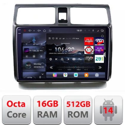 Navigatie Suzuki Swift 2003-2010 Edotec Kit-SWIFT 8 core QLED 2K 16+512GB 360 Android Waze USB Navigatie Internet Youtube Radio