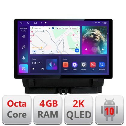 Navigatie dedicata Audi Q3 2011-2018 Edonav ecran 13" 2K 4+32 Android Waze USB Navigatie 4G 360 Toslink Youtube Radio KIT-q3 si E