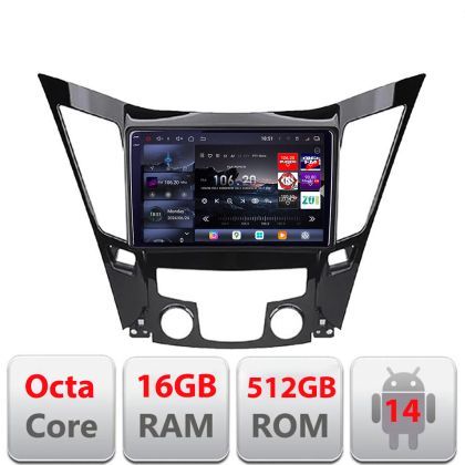 Navigatie Hyundai Sonata 2011-2015 Edotec Kit-259 8 core QLED 2K 16+512GB 360 Android Waze USB Navigatie Internet Youtube Radio