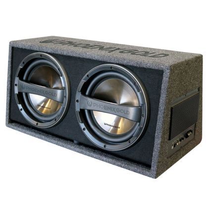 Subwoofer activ cu incinta Phoenix Gold, 160 W Rms, 640 W MAX, difuzor 2x12"