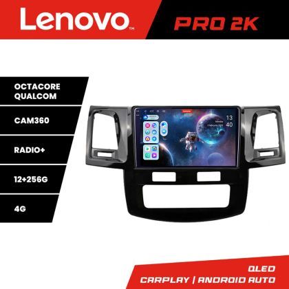 Navigatie Toyota Hilux 2008-2014 Lenovo Kit-143 8 core QLED 2K 12+256 360 Android Waze USB Navigatie Internet Youtube Radio