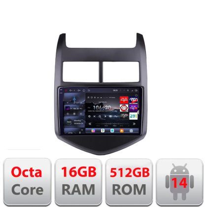 Navigatie Chevrolet Aveo 2010-2013 Edotec Kit-AVEO10 8 core QLED 2K 16+512GB 360 Android Waze USB Navigatie Internet Youtube Radio