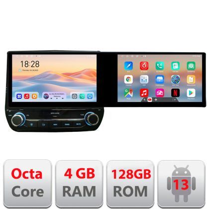 Navigatie dedicata Edonav Ford Fiesta 2020-  Edotec 2 ecrane  8 core 4+128 21.6 inch Incell android Wifi 5Ghz gps internet  Kit-fiesta-2020