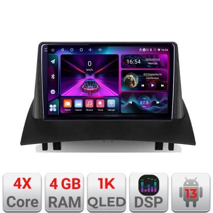 Navigatie Renault Megane 2 A-098  4+64 InCell Display 1K Android Waze USB Navigatie Internet Youtube Radio