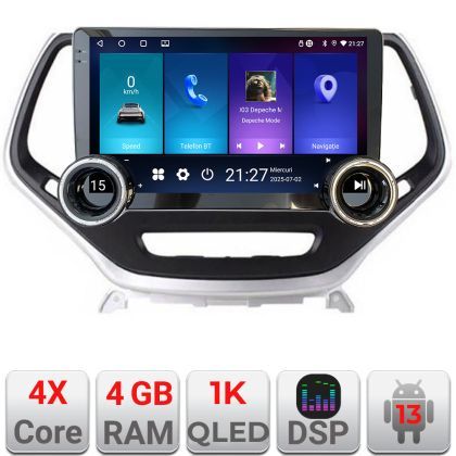 Navigatie Jeep Cherokee 2014-2019 Manual Kit-248 Edotec  4+64 10.5 inch Incell 1K android Wifi 5Ghz gps internet 32