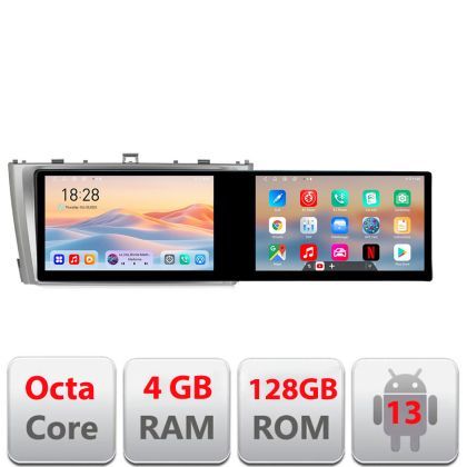 Navigatie Toyota Avensis 2009-2015 Kit-TY12 Edotec 2 ecrane  8 core 4+128 21.6 inch Incell android Wifi 5Ghz gps internet  Q