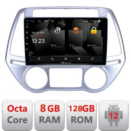 Navigatie Hyundai I20 2011-2014 manual si automat Android radio gps internet 8+128 carplay android auto
