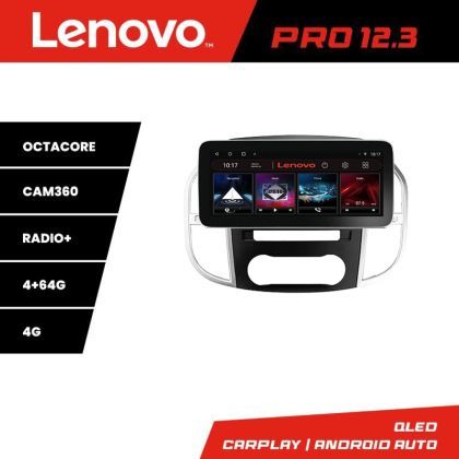 Navigatie Mercedes Vito w447 2016- Lenovo PRO 4+64 12.3 inch qled android 4G DSP gps internet  Kit-w447