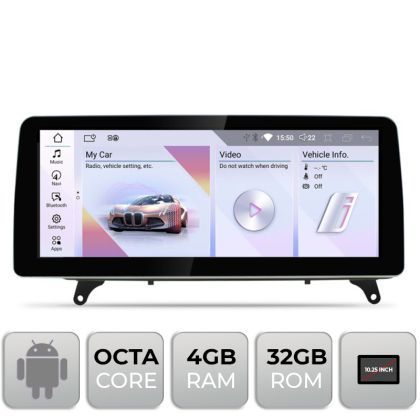 Navigatie BMW X5 X6 E70 E71 2007-2008 cu ecran CCC Android ecran 10.25" 4+32 4G BT