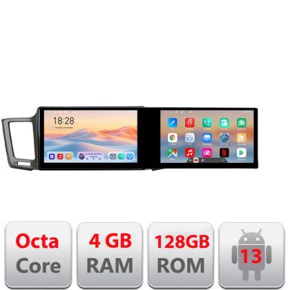 Navigatie TOYOTA RAV 4 2013-2018 Kit-247 Edotec 2 ecrane  8 core 4+128 21.6 inch Incell android Wifi 5Ghz gps internet