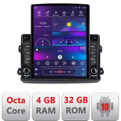 Navigatie Fiat Ducato 2021- dedicata Ouad core 4+32 ecran vertical 9.7" DSP 360 FHD AHD Android radio gps internet  KIT-ducato2024+EDT-E709