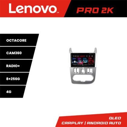 Navigatie Dacia Duster 2010-2012 Lenovo Kit-099 8 core QLED 2K 8+256 360 Android Waze USB Navigatie Internet Youtube Radio